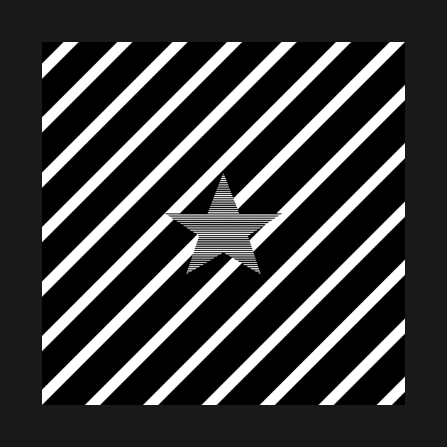 Star - Abstract geometric pattern - black and white. by kerens