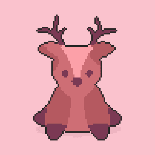 Serenity in Nature: Pixel Art Deer Design for Trendy T-Shirts by Pixel.id