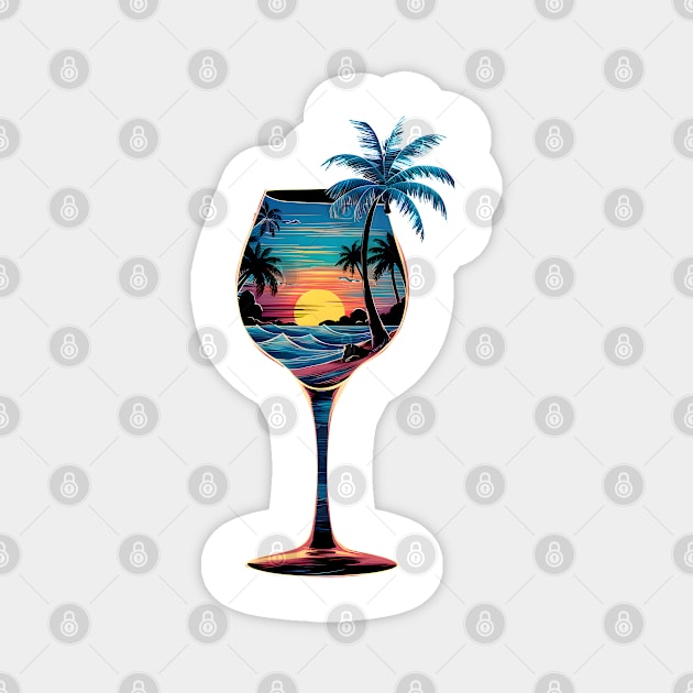 Tropical Sunset Vibes Magnet by TurnEffect