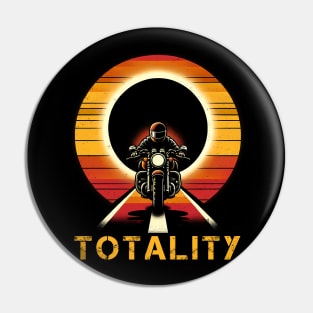 2024 Total Solar Eclipse Biker Tee - 'Totality' Motorcycle Adventure Shirt Pin