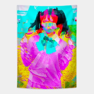 Anime Cosplay Girl Glitch Art 05 Tapestry