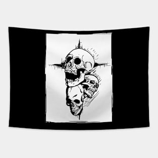 Skull Cross on Black Tapestry