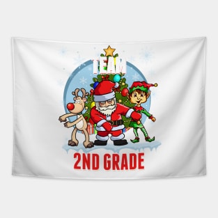 Team 2ND GRADE Santa Elf Reindeer Flossing Kids Christmas Tapestry