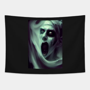 SCREAMING NASTY GREEN TINGED HALLOWEEN VAMPIRE Tapestry