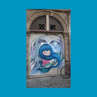 Blue haired graffiti girl T-Shirt