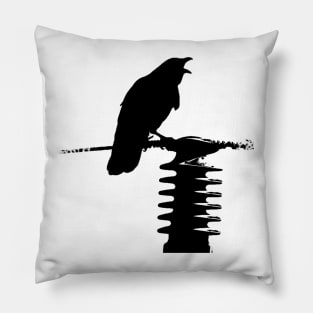 Crow on a Wire Pillow