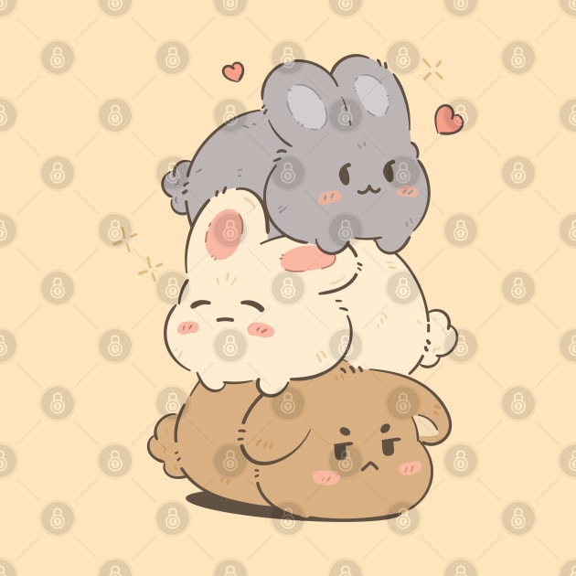 Cute Bunny Stack by ModesaDraw