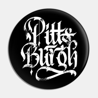 Pittsburgh Map Calligraphy Lettering Fan Art Pin