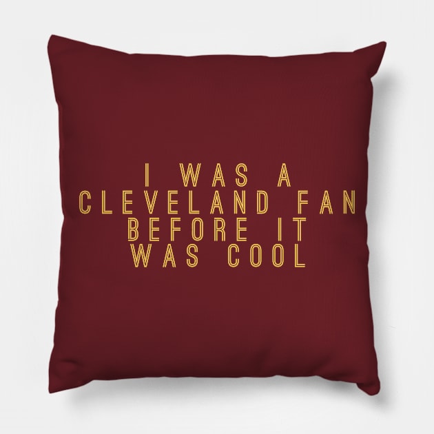 I Was A Cleveland Fan Before It Was Cool Pillow by GrayDaiser