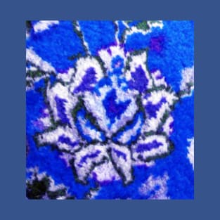 blue flower, flower design, floral designs, minimal art, abstract art, floral pattern, antique rug photo , For custom orders please DM me. T-Shirt
