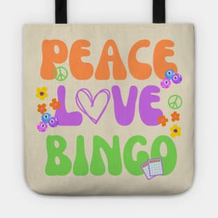 Funny Bingo Gift Peace Love Bingo Tote