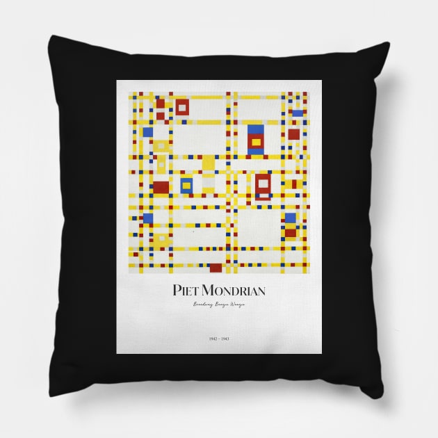 Broadway Boogie Woogie By Mondrian Pillow by MurellosArt