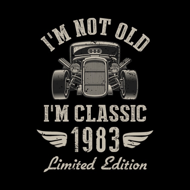 I'm Classic Car 39th Birthday Gift 39 Years Old Born In 1983 by Penda