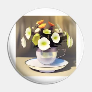 Flowers in A Teacup Pin