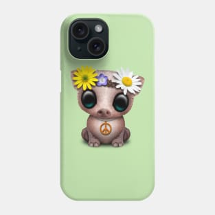 Cute Baby Pig Hippie Phone Case