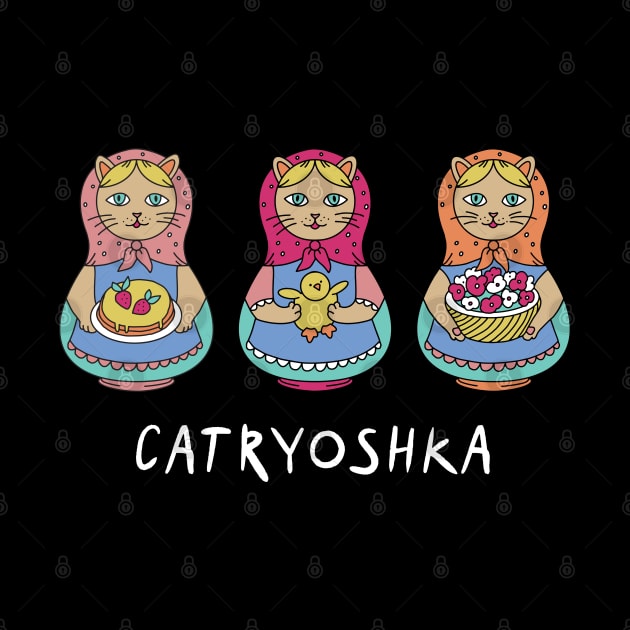 Catryoshka Matreshka Cat Babushka Style by okpinsArtDesign