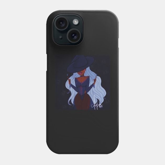 The Witch with Flaming Middle fingers Phone Case by AdjoaSeddoh