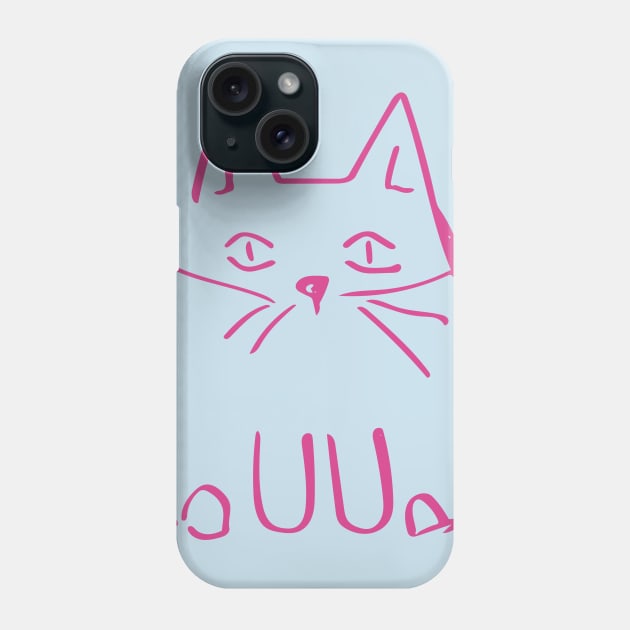 Pink Kitty Phone Case by fruitfulart