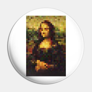 Mona Lisa Pixel Design Tee Pin