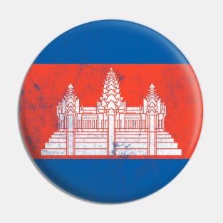 Cambodian Flag / Faded-Vintage Style Pin