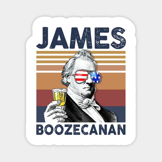 James Boozecanan US Drinking 4th Of July Vintage Shirt Independence Day American T-Shirt Magnet by Krysta Clothing