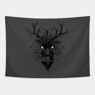 Moth Eaten Deer Head - One Color Tapestry