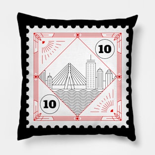 Boston Stamp Design Pillow