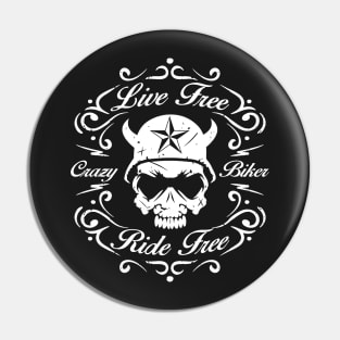 BIKER - LIVE FREE RIDE FREE Pin