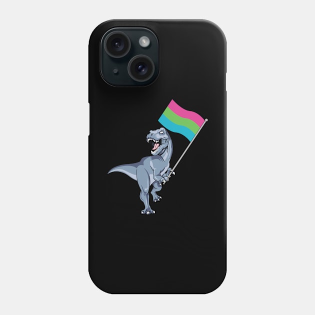 Polysexual Flag Dinosaur LGBTQIA Pan Pride LGBT Nonbinary Decal Phone Case by Shirtsurf