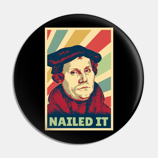 Nailed It Martin Luther Vintage Colors Pin by Nerd_art