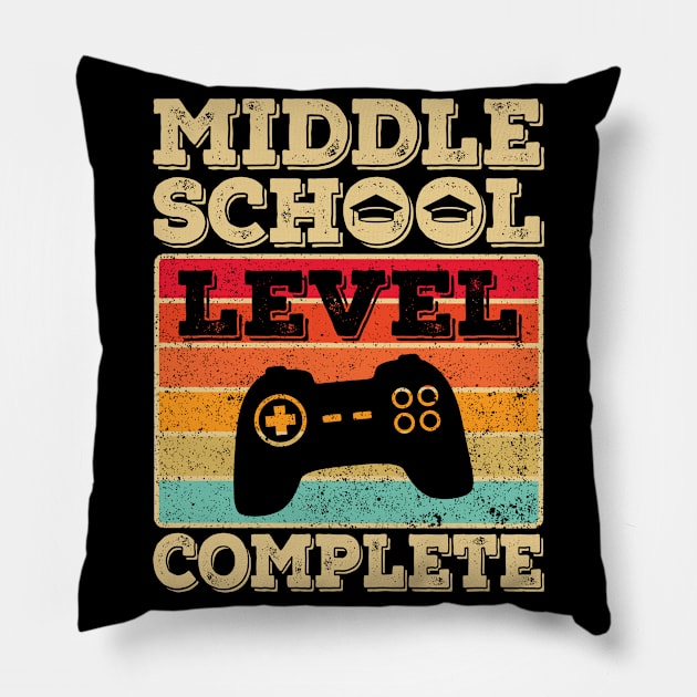 Middle School Graduation Boys Level Complete Graduate Pillow by auviba-design