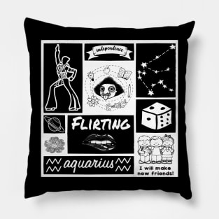 AQUARIUS ZODIAC SIGN CHART Pillow