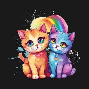 Purrfect Spectrum - Colorful Cats T-Shirt