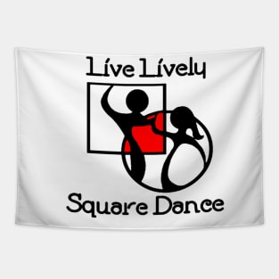 Live Lively Square Dance Red Tapestry