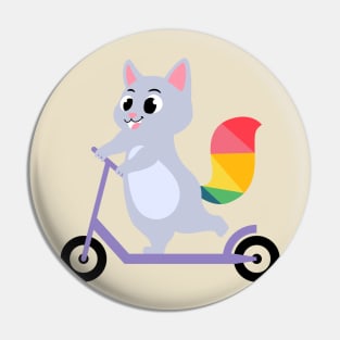 Cat Scooter Pin