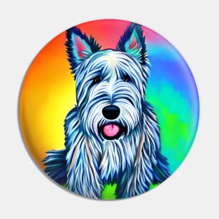 Scottish Terrier Dog Rainbow Painting Pin