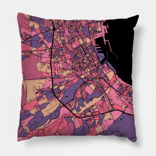 Palermo Map Pattern in Purple & Pink Pillow