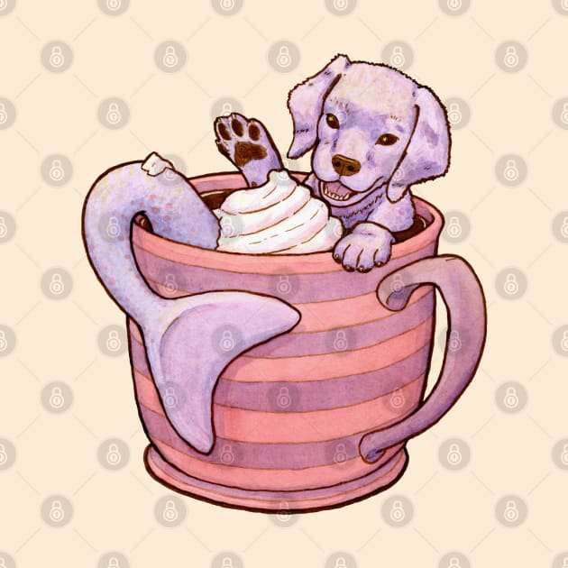 Sweet Fantasy Mermaid Puppy by MarinaIllustration