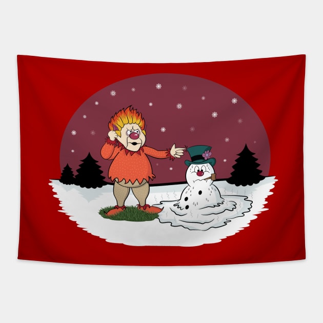 Heat Miser Melts Frosty The Snowman Tapestry by bryankremkau