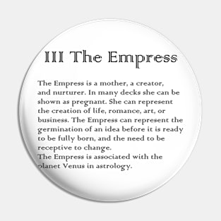 The Empress Tarot Arcana meaning Pin