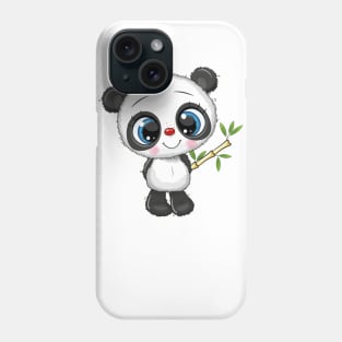 Cute panda with bamboo stick Phone Case