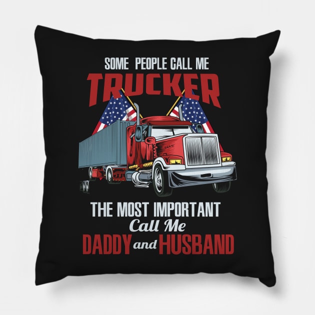 TRUCKER: Trucker Daddy & Husband Pillow by woormle
