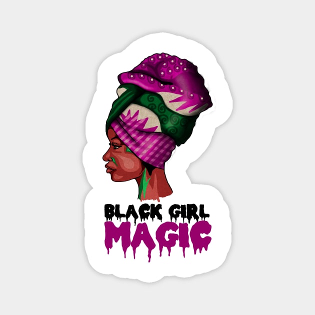 Black Girl Magic, Melanin, Afro Woman Magnet by logiamerch