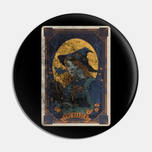 The Reader Distressed Witch Halloween Tarot Card Pin