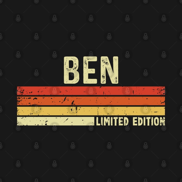 Ben First Name Vintage Retro Personalized Gift by CoolDesignsDz