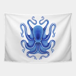 Blue Octopus Tapestry