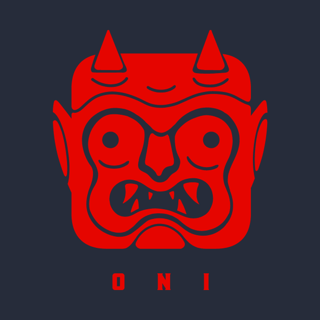 Minimalist, stylized Oni face by croquis design