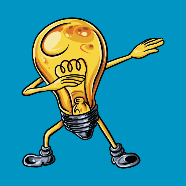 Funny Dabbing Lightbulb Electrician Watt Kids Gift by Freid