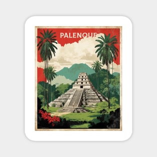 Palenque Chiapas Mexico Vintage Poster Tourism Magnet