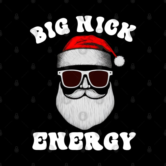 big nick energy, funny vintage santa claus funny ugly sweater by hadlamcom